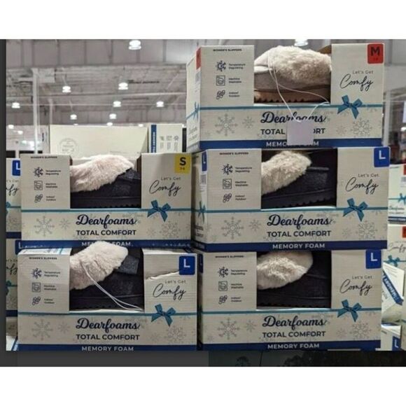 DEARFOAMS - 🎉HP🎉 NWT - Ladies Size XL (11-12) Total Comfort Slippers in Black - Picture 9 of 11